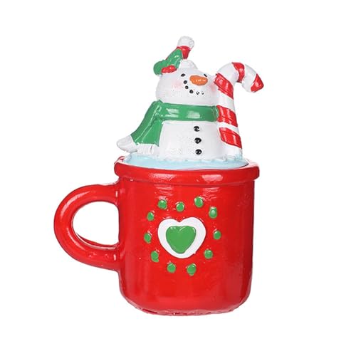 Weihnachten Cartoon Santa Schneemann In Tasse Harz Figur Kuchen Ornament Festival Tisch Dekore Für Urlaub Partys von LIbgiubhy