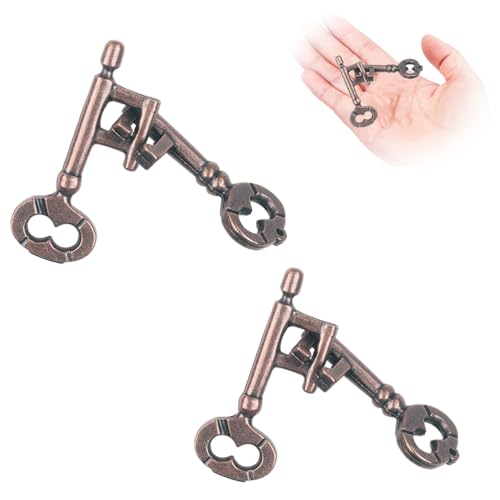 LJFEA 2 Sätze von Schlüsselpuzzles, knifflige Puzzle-Schlösser, 3D-Metallpuzzle mit Verriegelung von LJFEA