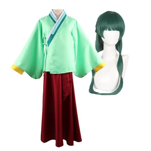 LJFIWY The Apothecary Diaries Cosplay Maomao Kostüm Ancient Hanfu Dress Anime Cosplay Outfits für Frauen Halloween Karneval Verkleidung Party (A-maomao Kostüm + Perücke, L) von LJFIWY