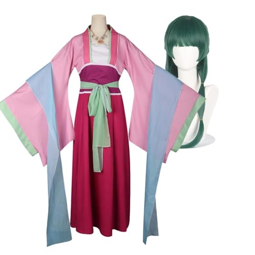 LJFIWY The Apothecary Diaries Cosplay Maomao Kostüm Ancient Hanfu Dress Anime Cosplay Outfits für Frauen Halloween Karneval Verkleidung Party (B-maomao Kostüm + Perücke, L) von LJFIWY