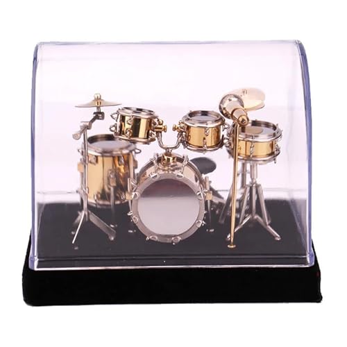 Musikinstrument-Modelle, 14/18/24 cm, Miniatur-Jazz-Trommel-Set, Mini-Mikrofon, Becken, Musikinstrument (14 cm) von LJRRTYQ