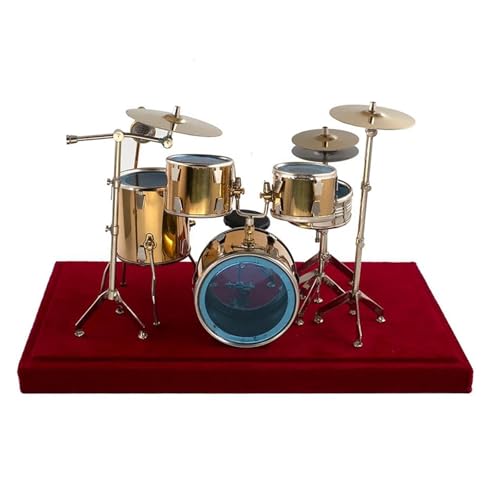 Musikinstrument-Modelle, 14 cm, 18 cm, 24 cm, drei Größen, Miniatur-Jazz-Trommel-Set, Mini-Mikrofon, Becken, Musikinstrument-Modell (14 cm) von LJRRTYQ