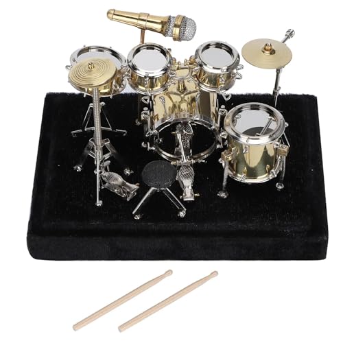 Musikinstrument-Modelle, 14 cm, Mini-Trommelmodell mit Schlagstab, transparente Abdeckung, Heiminstrument-Ornamente, exquisite Dekoration von LJRRTYQ