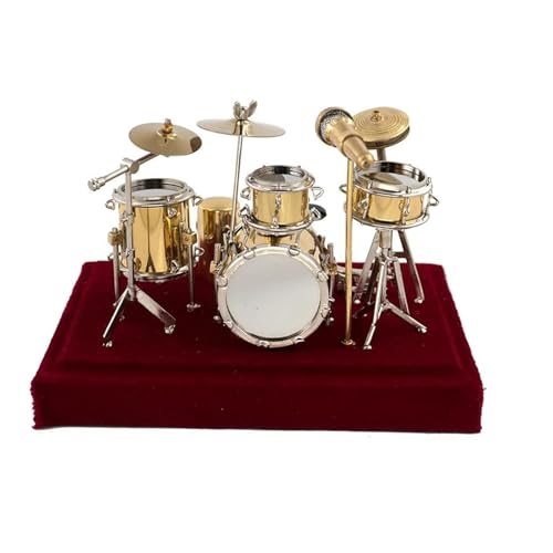 Musikinstrument-Modelle, Miniatur-Jazz-Trommel-Set, Mini-Mikrofon, Becken, Musikinstrument-Dekoration, 14 cm, 18 cm, 24 cm, drei Größen (14 cm) von LJRRTYQ