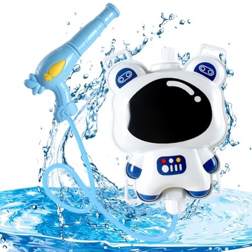 Astronauut Wasserpistole mit Tankrucksack, Panda Rucksack Wasserpistole Wasserspritze Kinderrucksack Verstellbaren Riemen Pool Spielzeug Kinder Water Gun für Sommer Strand Pool Spielzeug (1200ml) von LJTXX