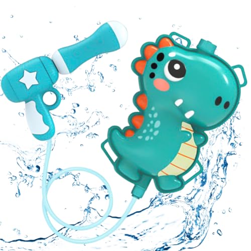 Dinosaurier Wasserpistole mit Tankrucksack, Dinosaur Rucksack Wasserpistole Wasserspritze Kinderrucksack Verstellbaren Riemen Pool Spielzeug Kinder Water Gun für Sommer Strand Pool Spielzeug (2200ml) von LJTXX