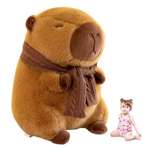 LJTXX Capybara Plüschtier, Capybara Plüsch Spielzeug Plüschpuppen Kawaii Plüschtier Kuscheltie für Kinder Kuscheltier Stofftier Karikatur Plüsch Spielzeug für Kindergeburtstag Geschenk (25cm) von LJTXX