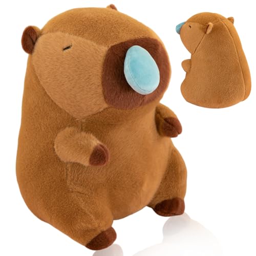 LJTXX Capybara Plüschtier Niedlichen Capybara Plushies mit eine einziehbare Nase Niedliche Capybara Kuscheltier Geeignet Kindergeburtstag Puppenschmuck von LJTXX