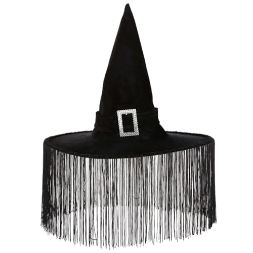 LJTXX Halloween Hexenhut, Hexen Zauberhut mit Quaste Spitz zulaufender Hexe Hut Party Hexenhüte Hexenhut Eignet Sich für Halloween Kostümpartys Karneval Maskerade Party Dekoration von LJTXX