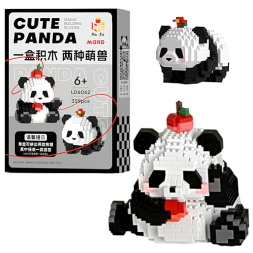 LJTXX Mini Panda Bausteine 2 In1 Panda Bausteine Set Mini Tiere Bausteine Set Panda Bauspielzeug für Kinder ab 7+ Lernspielzeug Weihnachten Ostern Geburtstag Geschenk Ornamente von LJTXX