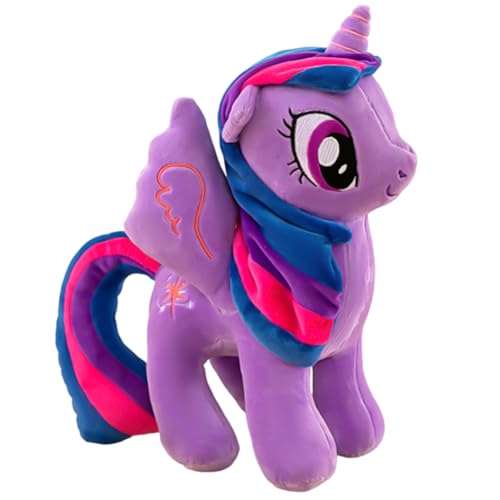 LJTXX Pferd Plüschtier 20cm Pony Plüschtier Lila Stofftier Pony Regenbogen Kawaii Stofftierpuppe Lustige Tierfiguren-Spielzeuge Geeignet für Kindergeschenke Dekorative Puppe von LJTXX