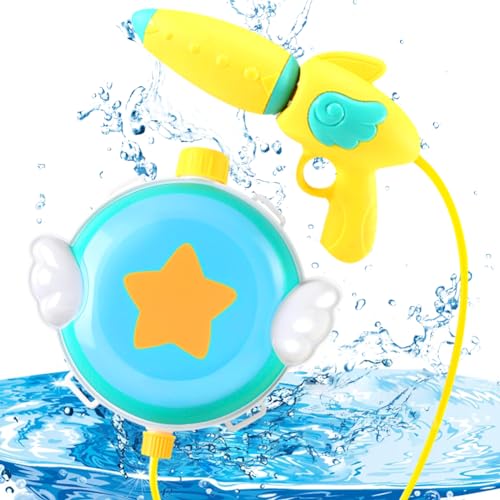 LJTXX Wasserpistole mit Tankrucksack, Rucksack Wasserpistole Wasserspritze Kinderrucksack Verstellbaren Riemen Pool Spielzeug Kinder Water Gun für Sommer Strand Pool Spielzeug (1500ml) von LJTXX