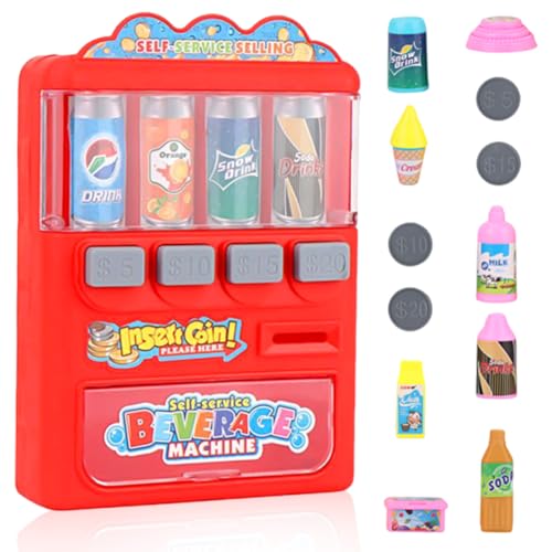 Mini Automat Spielzeug 13PCS Mini Vending Machine Accessaries Mini Getränke Automat für Kinder Geeignet für die Dekoration von Puppenhausmöbeln und Küchen Kinderspielzeug von LJTXX