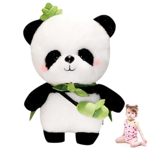 Panda Plüsch Spielzeug, Panda Plüschtier Kuscheltier Teddybär Plüschpuppen Kawaii Plüschtier Kuscheltie für Kinder Kuscheltier Stofftier Karikatur Plüsch Spielzeug für Kindergeburtstag Geschenk(28cm) von LJTXX