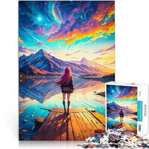 1000-teiliges Puzzle für Teenager Quizspiel Anime-Mädchen blickt auf Sonnenuntergangsberge Künstlersammlung, Bildende Kunst52x38cm 1000-teiliges Puzzle für Teenager Quizspiel Anime-Mädchen blickt auf Sonnenuntergangsberge Künstlersammlung, Bildende Kunst52x38cm von LKASGCBY