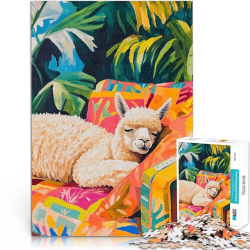 Puzzle 1000 Teile für Erwachsene Quizspiel Schlafendes Alpaka im tropischen Paradies Tolle Geschenke und Spielzeuge52x38cm Puzzle 1000 Teile für Erwachsene Quizspiel Schlafendes Alpaka im tropischen Paradies Tolle Geschenke und Spielzeuge52x38cm von LKASGCBY