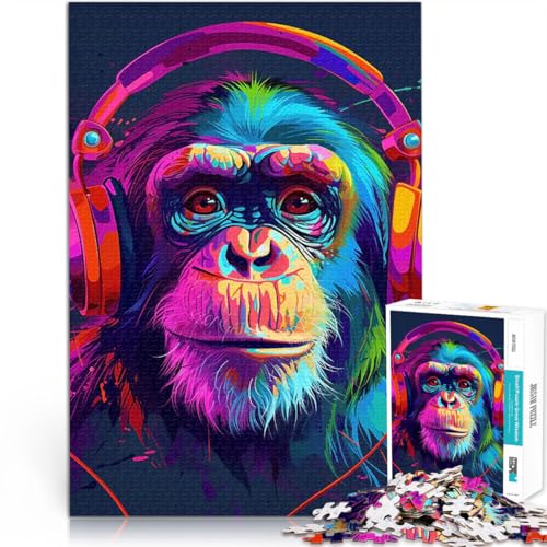 Teenager 1000-teiliges Puzzle Herausforderndes Spielspielzeug Monkey Kopfhörer DJ Musik Tolle Geschenke und Spielzeuge38x26cm Teenager 1000-teiliges Puzzle Herausforderndes Spielspielzeug Monkey Kopfhörer DJ Musik Tolle Geschenke und Spielzeuge38x26cm von LKASGCBY