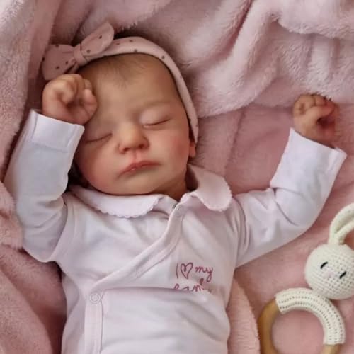 LKBOBIR Reborn Baby MäDchen 20 Zoll 50cm Reborn Puppen Lebensecht Weiches Silikon-Vinyl Reborn Puppe MäDels Handgefertigt Neugeborenes Baby Jungen & MäDchen Spielzeug-Geschenke von LKBOBIR