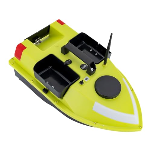 LKHDONG 600M RC Köderboot 2kg Behälters, Nachtfischerei Köderboot mit GPS und LED-Streife, futterboot 99 Positionierungspunkte, 2x5200Mah Li-Ion Batterien, RC Angelköder-Boot Mit Doppel Motors von LKHDONG