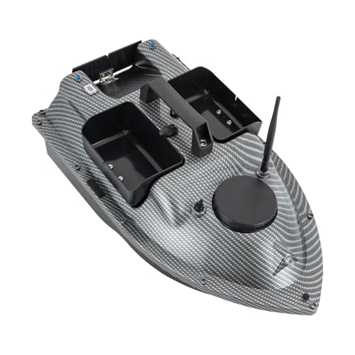 LKHDONG RC Futterboot 600M, ABS Angelköder Boot mit GPS und Nachtlichtern, 3 Köderboxen Fischköder Boot Mit Doppel Motors, Futterboot 99 Positionierungspunkte Auto Rückkehr, 2x5200mAh (Schwarz) von LKHDONG