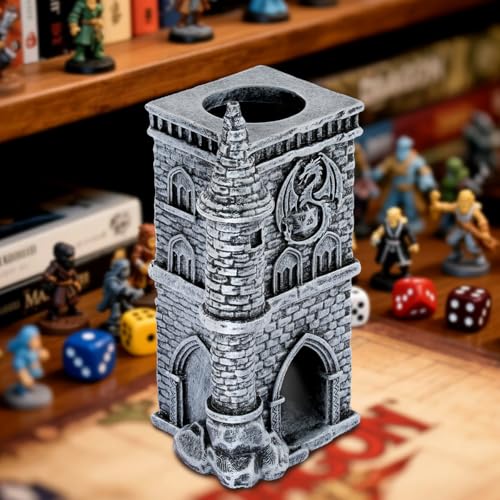 Drachen Schloss Würfelturm für Alle Würfelgrößen, 3D Harz Würfelschale Castle, DND Brettspiel Zubehör, D&D Tischplatte Rollenspiele, Geschenkset für Fantasie Spieler (Keine Würfel Enthalten) Drachen Schloss Würfelturm für Alle Würfelgrößen, 3D Harz Würfelschale Castle, DND Brettspiel Zubehör, D&D Tischplatte Rollenspiele, Geschenkset für Fantasie Spieler (Keine Würfel Enthalten) von LKKCHER DESIGN