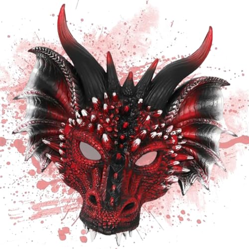 Halloween Drachen Maske Dekoration, Make-Up Ball Karneval Party Dekoration, Halloween Maske Drachen Cosplay, Erwachsene Streich Geschenke von LKNBIF