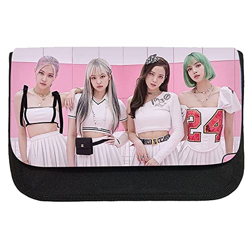 LKNBIF Blackpink Federmäppchen Blackpink Cartoon Federmäppchen Große Kapazität Mäppchen Pencil Case Federmäppchen Federtaschen für Kinder Junge Mädchen Schule Zuhause Büro Lieferungen von LKNBIF