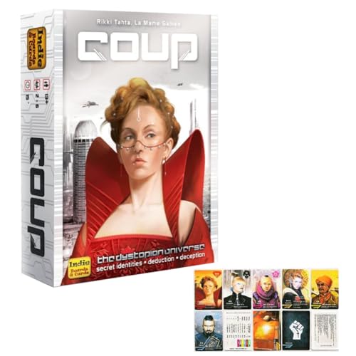 LKNBIF Coup Reform Card Game, Game from The World of The Resistance 2-6 Players 15 Min Card Games Family Games,Party Game for Kids and Adults（White） von LKNBIF