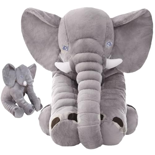 LKNBIF Elephant Cuddly Toy, Medium Elephant Plush Toy, Grey Cuddly Plush Elephant, Birthday Gift for Children, Baby, Girls and Boys, 30 cm von LKNBIF