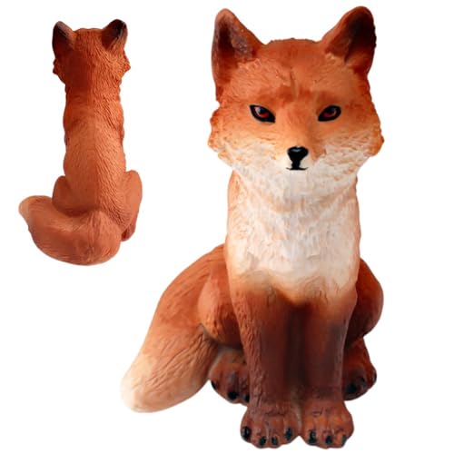 LKNBIF Fuchs Figuren, Wildtiere Fuchs, Waldtiere Fuchs Figuren, Arts Sitzender Fuchs, Miniaturtiere Spielzeug, Sammelbar Für Kinder Geeignet für Jungen und Mädchen von LKNBIF