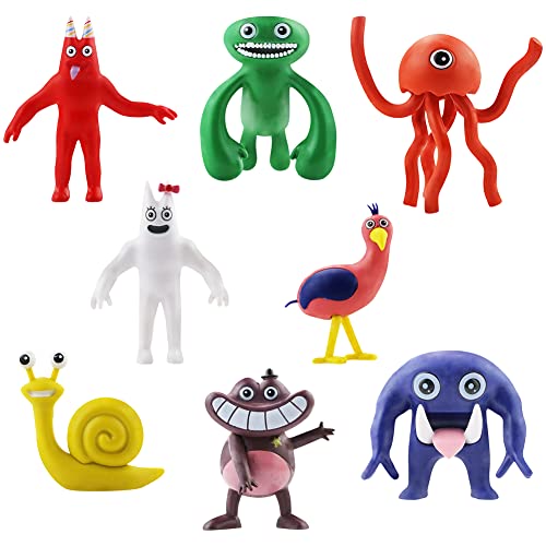 LKNBIF Garten of Ban-Ban Figure, Ban-Ban Mini Figuren Statue, Ban-Ban Cartoon Animation Spielzeug, 8 Stück Desktop-Ornamente Kinder Geburtstagskuchen Dekoration PVC Figuren Modell von LKNBIF