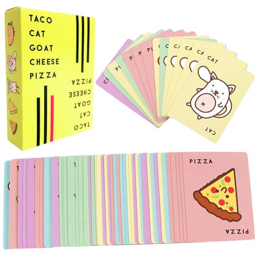 LKNBIF Taco Cat Goat Cheese Pizza Board Card Game Party Game 2-8 Players 10 Min Card Games Family Games,Party Game for Kids and Adults（Green） von LKNBIF