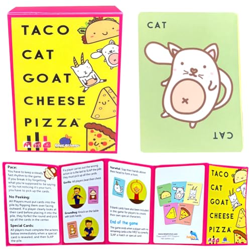 LKNBIF Taco Cat Goat Cheese Pizza Board Card Game Party Game 2-8 Players 10 Min Card Games Family Games,Party Game for Kids and Adults von LKNBIF