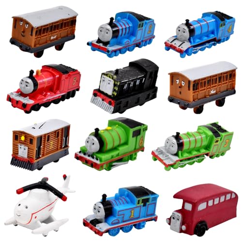 LKNBIF Thomas Mini Autos Kinder, 12 Stück Thomas Auto Tortendekoration, Thomas Auto Set Mini Autos Cars Auto Kuchendekoration Spielzeug Hause Tisch Dekorationen von LKNBIF