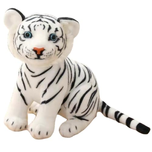 LKNBIF Tiger Plüschtier,White Realistische Tiger Kuscheltiere Baby Plüsch Kissen Plüschtier klein Tiger Baby Plüschfigur Tiger Kuscheltier Weiche Geschenk von LKNBIF