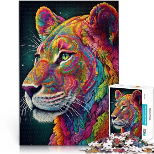 1000-teiliges Puzzle für Erwachsene Puma mit Buntem Fell Aus Karton,ab 14 Jahren Denksportaufgabe Als Geschenk für die ganze Familie und Freunde。Größe:26x38cm/10.2x14.9Zoll 1000-teiliges Puzzle für Erwachsene Puma mit Buntem Fell Aus Karton,ab 14 Jahren Denksportaufgabe Als Geschenk für die ganze Familie und Freunde。Größe:26x38cm/10.2x14.9Zoll von LKSDCBOT