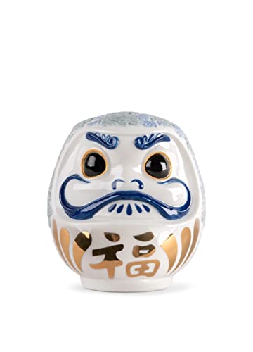 LLADRÓ Daruma-Porzellanfigur in Blau, traditionelles japanisches Amulett für das Erreichen neuer Ziele von LLADRÓ