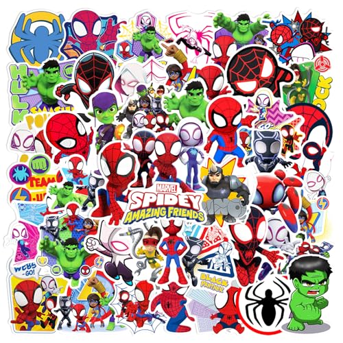 Superheroes Stickers 50pcs Avengers Stickers Cartoon Character Children's Stickers Pack Princess Stickers Cute Stickers for Children Teens Adults Waterproof Vinyl Cartoon Stickers for Water Bottles von LLDGZ