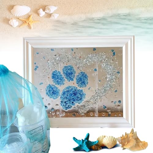 LLELEMAMO Sea Glass Art Kit - Sea Glass Resin Art Kits for Adults, DIY Resin Beach Art Kit - Mosaic Arts and Craft Kits with Sea Animal Plant Accessories, Seaglass for Crafts Photo Frame (B) von LLELEMAMO