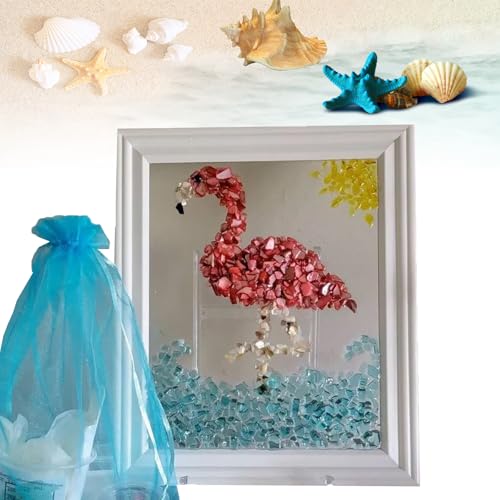 LLELEMAMO Sea Glass Art Kit - Sea Glass Resin Art Kits for Adults, DIY Resin Beach Art Kit - Mosaic Arts and Craft Kits with Sea Animal Plant Accessories, Seaglass for Crafts Photo Frame (F) von LLELEMAMO