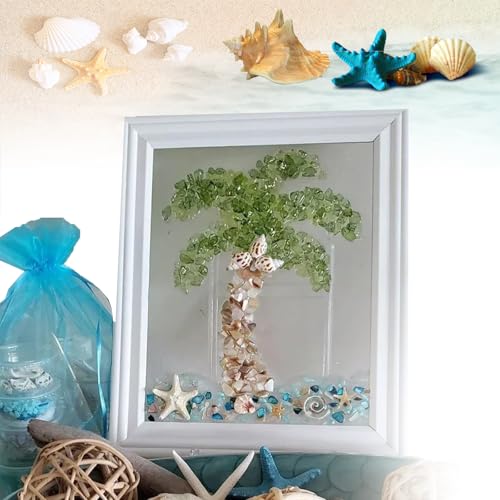 LLELEMAMO Sea Glass Art Kit - Sea Glass Resin Art Kits for Adults, DIY Resin Beach Art Kit - Mosaic Arts and Craft Kits with Sea Animal Plant Accessories, Seaglass for Crafts Photo Frame (I) von LLELEMAMO