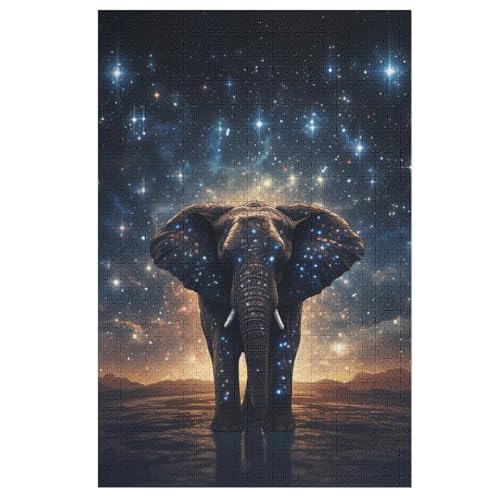 1000 Teile Puzzle Für Erwachsene, Elefant -Puzzles, Kinder HolzPuzzle, Kreatives Puzzle, Geschenk Für Freunde Und Familie 78×53cm von LLGLL