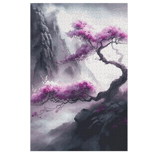 1000 Teile Puzzle Für Jugendliche,Japanese Cherry Blossoms Puzzles,Erwachsenenpuzzle,Holzpuzzles,Dekompressionsspiel,Spielzeugpuzzles 78×53cm von LLGLL