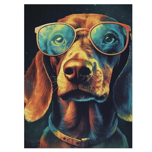 500 Teile Puzzle Für Jungen Und Mädchen, Standard-Puzzles Dachshund Hund, Familienspiele, 55×41cm von LLGLL