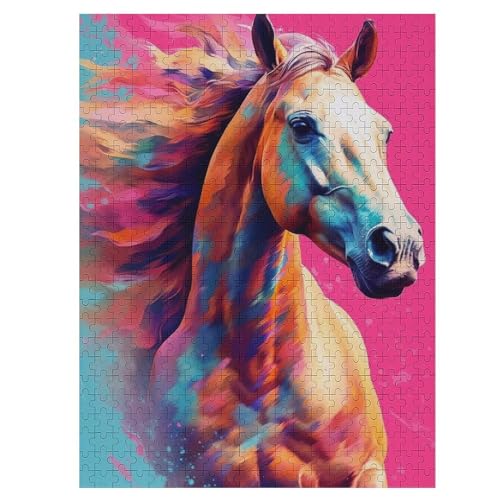 500-teiliges Puzzle Für Erwachsene, Horse Holzpuzzle, Gehirn-Herausforderung,Puzzles Spielzeugspiel 55×41cm von LLGLL