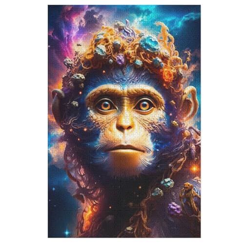 AFFE 1000 Teile Holzpuzzle,einzigartiges Puzzle, Geschenk Für Erwachsene,Familienspiel,Herausforderungsaktivität,78×53cm von LLGLL