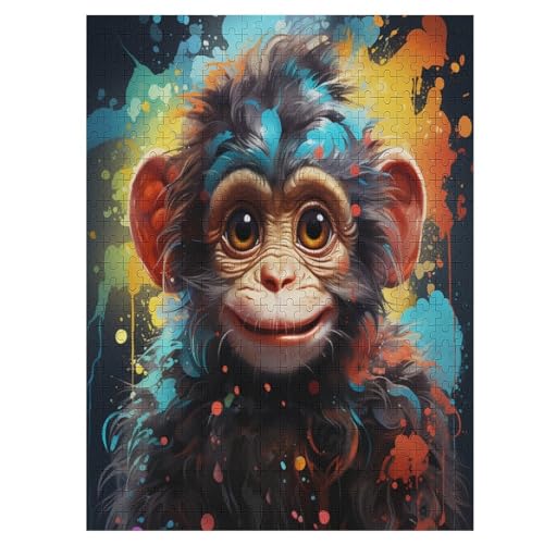 AFFE 500 Teile Puzzles Für Erwachsene Holzpuzzle Familienpuzzlespiel Stressabbau-Puzzle Für Erwachsene Kinder Ab 12 Jahren 55×41cm von LLGLL