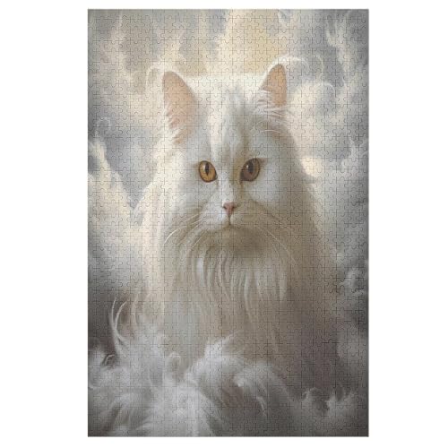 Cute Katze Puzzle, Puzzles Für Erwachsene Kinder, 1000 Teile Holzpuzzle, Für Jugendliche & Erwachsene Herausforderungsspielzeug 78×53cm von LLGLL