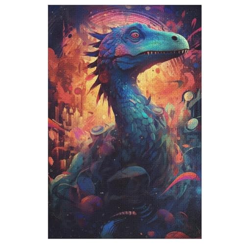 Dinosaurier Holzpuzzle 1000 Teile, Knobelspiele Für Erwachsene, Teenager, Puzzles Unmögliche - Kinder Puzzle Zimmer Deko 78×53cm von LLGLL