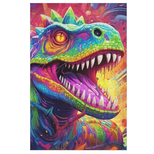 Dinosaurier Holzpuzzle 1000 Teile, Knobelspiele Für Erwachsene, Teenager, Puzzles Unmögliche - Kinder Puzzle Zimmer Deko 78×53cm von LLGLL